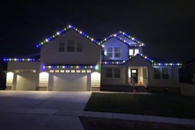 A house with Red, Green, Orange, Blue, White. LED Commercial Grade